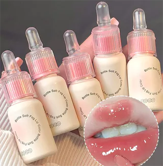 Espelho Para Bebê Biberão Hidratante Os Lábios Com Textura De Brilho De Água Fornece Nutrição , Resistente A Marcas De Copo , Batom De Longa Duração Visual Natural