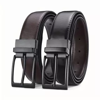 Cinto De 1 Peça De Cintura Masculina De Liga Rotativa Fivela De Alta Tendência Autêntico Casual Business Plus Jeans De Tamanho Superior Vestível Em Ambos Os Lados