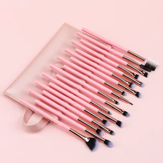 Novo Estilo 18 Pincéis para Sombra Cor-de-Rosa Conjunto de Escovas de Maquiagem Saco de Armazenamento Gratuito Escova Multifuncional Ferramenta de Beleza Viagem Portátil