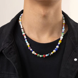 CCB Multicolorido E Imitação Correntes De Contas De Pérolas Gargantilha Para Homens Corrente Com Na Tendência No Colar De Acessórios De Pescoço 2024 Fashion Jewelry Boy Gifrs Masculino