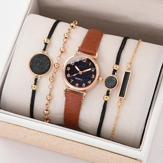 5pcs/set Boutique gift Spot Conjunto De Presentes Personalidade Da Moda Relógio Feminino + Bracelete