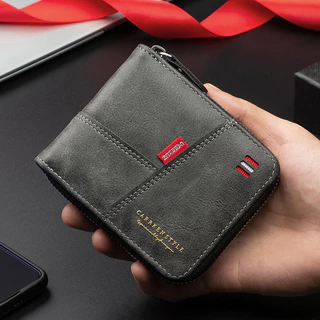 Carteira masculina Premium 1pc Estilo Curto Estilo Horizontal Estilo Curto Estilo Horizontal Estilo Jovem Costura Casual Porta-cartões com zíper Multifuncional Porta-moedas com fivela para estudantes