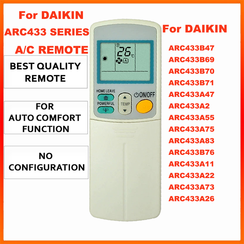 Télécommande Universelle Climatisation Daikin ARC433A2 ARC433A55 ARC423A5 ARC423A3 - Prête à L'Emploi