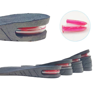 1 Par Altura Aumento da altura da palmilha Almofada de ar Desenho da almofada de ar Absorção de choques Altura confortável Aumento da altura da montagem de desmontagem sem sola multicamadas Adequada para calçados esportivos Botas Casuais