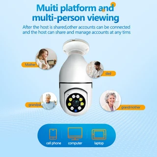 Câmera De Vigilância E27 Bulbo 5G Full Color Night Vision Rastreamento Automático Humano Zoom Monitor De Segurança Interna Wifi 1080P