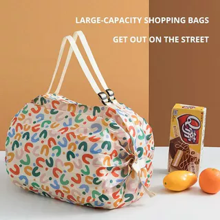 Saco De Compras Dobrável De 1 Peça Portátil À Prova D'água Ecologicamente Correto Armazenamento De Grande Capacidade Superdimensionado Para Viagens