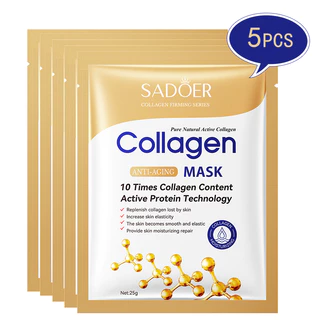 Máscara Hidratante Hidratante Hidratante Anti-Rugas Colágeno Ósseo 5pcs Máscara Hidratante Hidratante Hidratante Brilhante