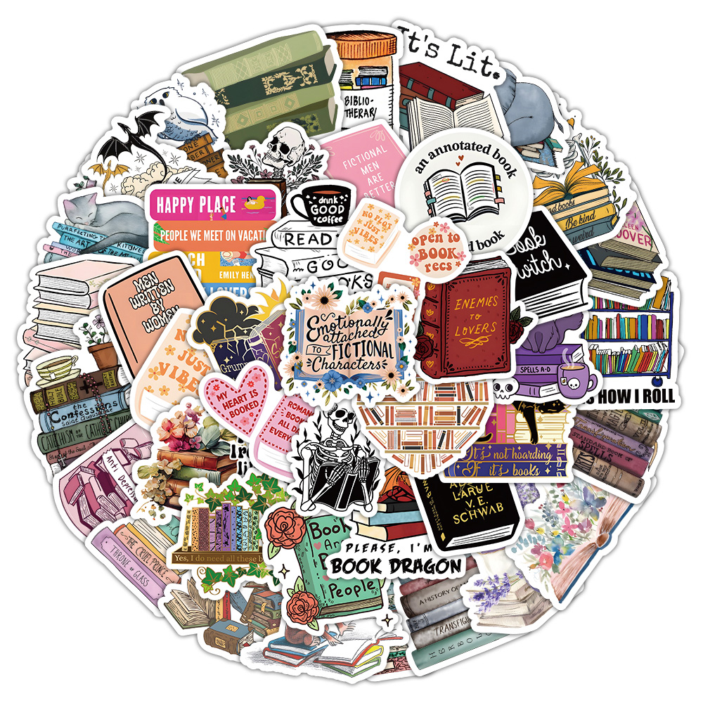 54 pcs Adesivos Criativos Exclusivos Para Livros , De Vinil Cartoon À Prova D'água , Garrafa De Água , Almofada , Telefone , Laptop , Livro De Recortes E Bagagem