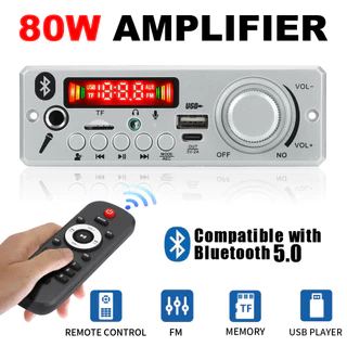 80W 12V Bluetooth 5.0 Mp3 WMA WAV APE Decodificador Placa Decodificadora Mãos-Livres Microfone De Áudio Para Carro USB TF FM Rádio Mp3 Reprodutor De Música Alto-Falante