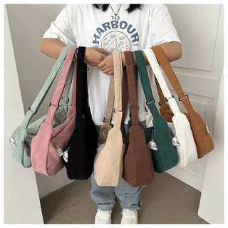 Bolsa de Ombro Bolsa de Ombro Bolsa Literária Estilo Japonês Corduroy Bolsa Literária Mensageiro Estudante Casual Coreana Versão Feminina