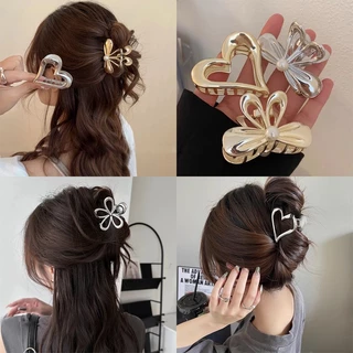 Clip de Moda Metal para Cabelo Garra de Cabelo Clip Simples em Forma de Coração Clip de Cabelo de Senhora Acessórios de Cabelo