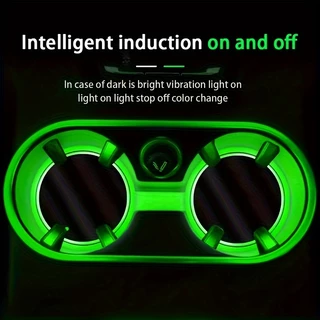 [Luz Led para porta-copos para carros, 7 Cores Almofada de carregamento USB intercambiável, Bases para copos à prova d'água, Luz ambiente Interior para carros, Casa, Barra, Luz decorativa para atmosfera, Acessórios interiores para carros