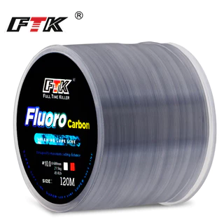 FTK 120m Linha De Pesca Em Nylon Cinza Cor Com Revestimento De Fibra De Carbono Mosca Monofilamento Carpa