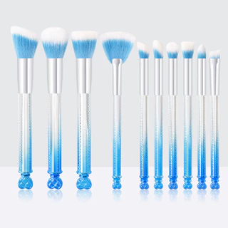 10pcs Blue New Products Hot Sale Conjunto de Escova de Maquiagem Profissional Inclui Escova Blush Escova para Sombra dos Olhos Escova em Pó Loose Eyeliner Escova para os Olhos Escova para os Lábios Escova para Limpeza do Carro Fábrica de Escovas Venda Dir