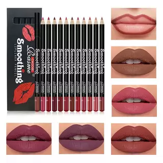 12 Cores Lipliner Outline Lip Shape À Prova D'água Durável Antiaderente Copo Matte Batom Set em Oferta na Shopee