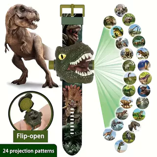 Relógio Eletrônico De Projeção De Dinossauro 1pc 3D Para Crianças-Brinquedo Luminoso Divertido E Presente De Jardim De Infância