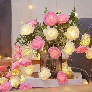 LED Simulação Corda De Luz Rosa , De Para Decoração De Ambiente Romântico Interno E Externo Festas De Férias Pequena Colorida