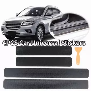 4Pcs 3D Autocolantes De Fibra De Carbono Fita Protetora Anti-Riscos Acessórios Exteriores Para Carros