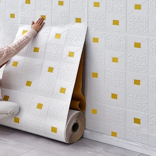 15 Folhas 70x70cm 3D Decorativo Espuma Macia Papel De Parede Auto-Adesivo Para Teto De Casa , Fundo Espaço Decoração