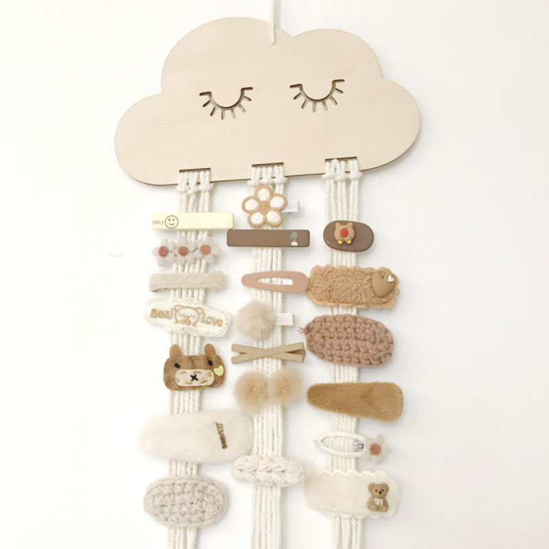 Estilo Nórdico Acessórios Nuvem De Madeira Sólida Princesa Hairpin Hair Band Armazenamento Pingente De Bricolagem