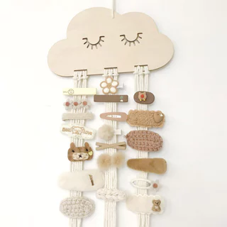 Estilo Nórdico Acessórios Nuvem De Madeira Sólida Princesa Hairpin Hair Band Armazenamento Pingente De Bricolagem