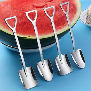 Colher De Pá De Aço Inoxidável Para Sobremesa retro Criativa Comedor De Melancia Gira