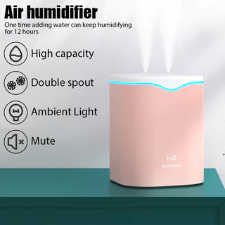 Umidificador De Pulverização Dupla De Gota D'água 2000ml Nano Atomização De Grande Capacidade Nova Tecnologia