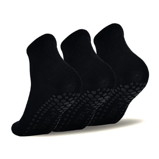 3 Pares Meias de Yoga Cor Sólida Meias de Yoga Feminina Fitness Feminina Caminhada Corrida Corrida Esportiva Cola Antiderrapante Pilates Mid-tube