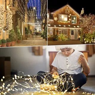 12M/100 LED Luzes De Fadas Solares Caminho Ao Ar Livre Guirlandas Lâmpada Pátio À Prova Dwaterproof Água Natal Casamento