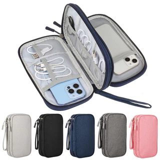 1pc Pink/Grey/Black/Navy Travel Saco De Armazenamento De Produtos Digitais Portáteis USB Organizador De Cabos De Dados Fone De Ouvido Carregador De Caixa Do Tesouro