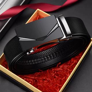 Novos Homens Moda Moda Fivela Automática Fivela de Negócio Jeans Masculino de Couro Genuíno Cinto de Alta Qualidade PU Cinto Masculino