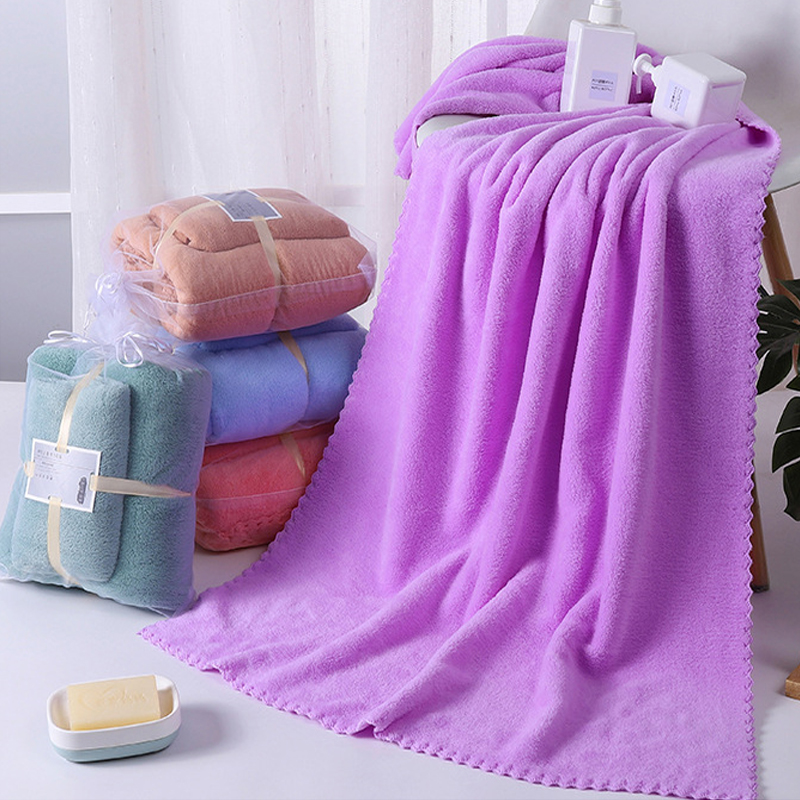 Conjunto De Toalhas De Banho De Veludo Coral , Toalha De Presente Absorvente E De Secagem Rápida