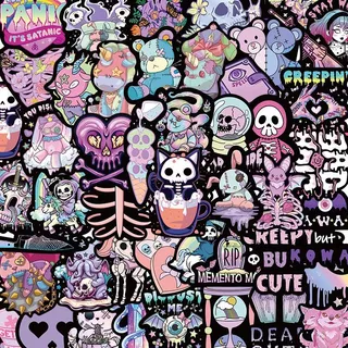 56pcs Dark Gothic Sticker , Waterproof Vinil Para Computadores Portáteis De Garrafa De Água Telefone Mulheres Adultas Estudantes Professores Artesanato De Funcionários