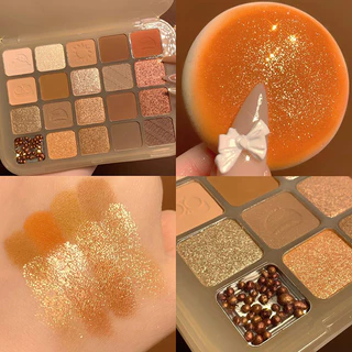 20 Paleta de Sombra Colorida Sombra Perolada Terra Mate Perolada Castanha Crocante Arroz Semente de Romã Sombra