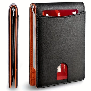 PU Leather 2023 Nova Carteira Slim Smart Para Homens Com Clip De Cartão De Crédito Money Mini De Couro Anti-Furto Porta Fina
