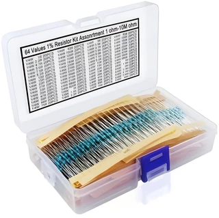 1280 Peças 64 Valores Kit De Resistências , 1 % Sortidas 1 Ohm-10M 1/4W Sortimento De Filme Metálico Para Projetos E Experimentos DIY