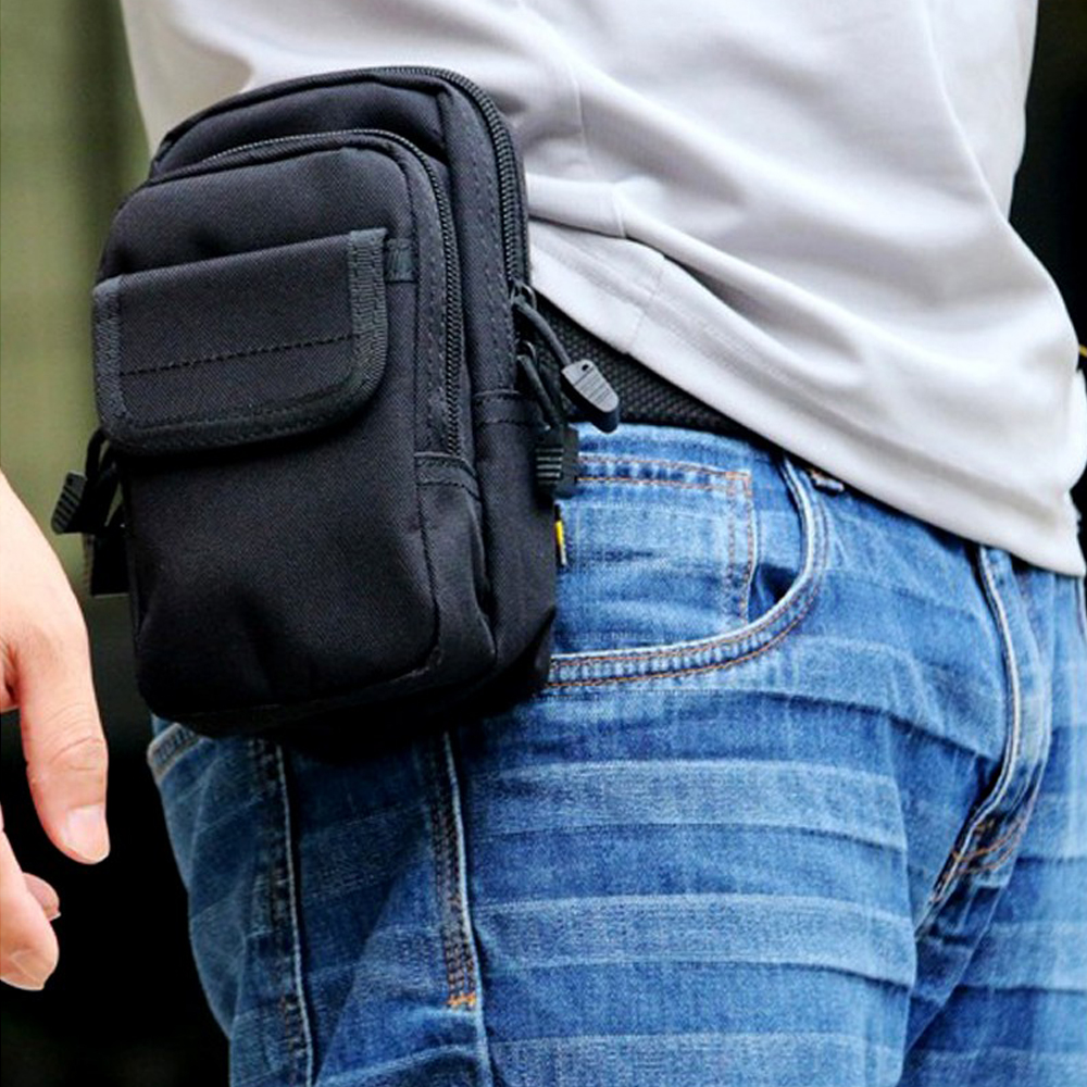 Homens Vestem Cinto Multifuncional Bolsa Tática Repelente de Água Bolsa Tática Resistente ao Desgaste Bolsa para Celular Bolsa Vertical Be