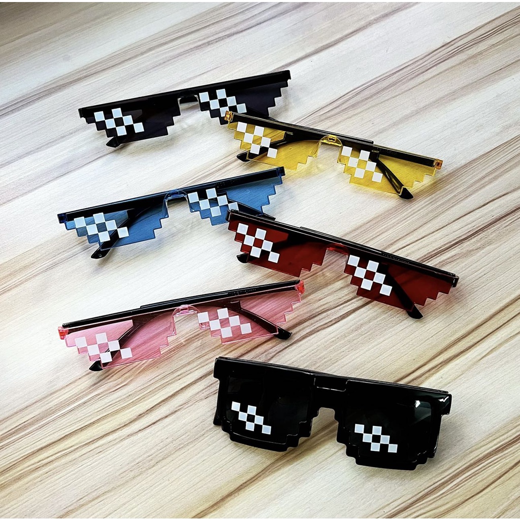 Óculos De Sol Poligonais Thug Life Lente De Mosaico De 8 Bits Com ...