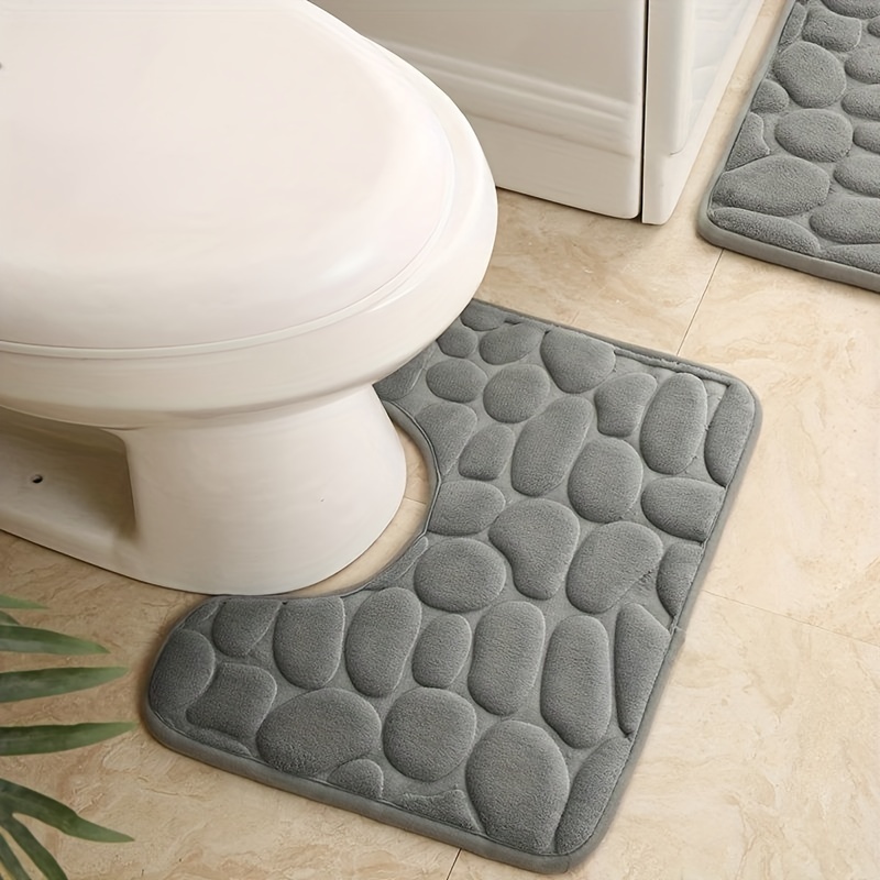 Rug De Banho De Espuma Absorvente De Memória-Não Deslizante , Lavável À Máquina-Acessório De Banheiro Essencial