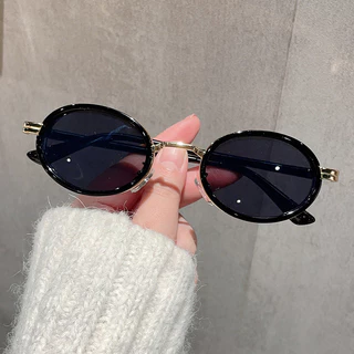 Estilo Europeu Americano Óculos de sol Steampunk Retro Pequena Moldura Oval Única