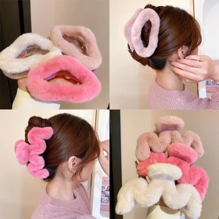 Clip de Cabelo de Outono Inverno Clip de Cabelo de Pelúcia Moda Plástico Clip de Cabelo de Tubarão Acessórios de Cabelo para Senhoras