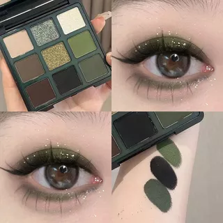 9 Paleta de Sombra Colorida Sombra Preta Escura Verde Mate Perolada Terra Colorida Sombra