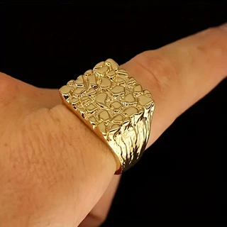 Um Anel De Ouro Estilo Europeu Grande Jóias Casuais Minimalista De Presente Dedo Feminino Quadrado