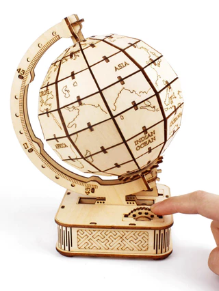 Globo De Quebra-Cabeça De Madeira 3D . kits De Modelos De Presentes De Natal Artesanais De Bricolage