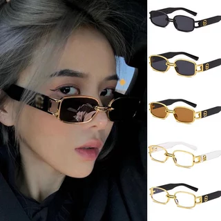 Óculos De Sol Quadrados UV400 Proteção Retrô De Armação Pequena Para Homens E Mulheres em Oferta na Shopee