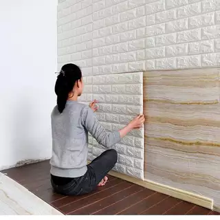 3d Decoração Da Casa Adesivo De Tijolo Branco/Cor popular Rolo De Adesivos De Papel De Parede De Espuma De PE Frio