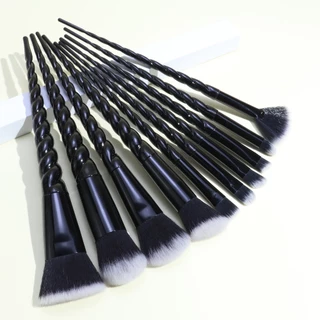 10 Conjunto de Escovas de Maquiagem Conjunto de Escovas de Beleza Ferramentas de Beleza Escova em Pó Solto Escova em Pó para Sombra Maquiagem Conjunto Completo
