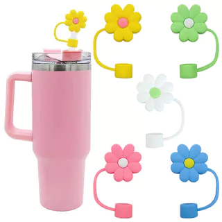 Cobertura De Palha De 10mm Para stanley Cute Cartoon Dispensadores Copo Lovely Tampões Reutilizáveis