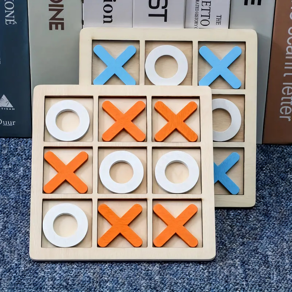 Xoxoxo Tic Tac Toe Board Animal Huarong Road Games, Entretenimento Perfeito no Quintal, Jogos Familiares Clássicos de Mesa de Café, Brinquedos Montessori, Aprendizagem de Identificação Digital de Matemática Precoce
