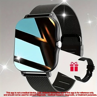 Aço inoxidável +Silicone Dual Strap Set Smart Watch, Popular 2024 Novo Estilo 1,85 Tela Grande Tela Cheia Adequada para Macho e Fêmea, Chamadas Dial /Answer, Relógio Despertador, Monitoramento do Sono, Pedômetro Rastreador Móvel de Chamadas Alarme Multifu